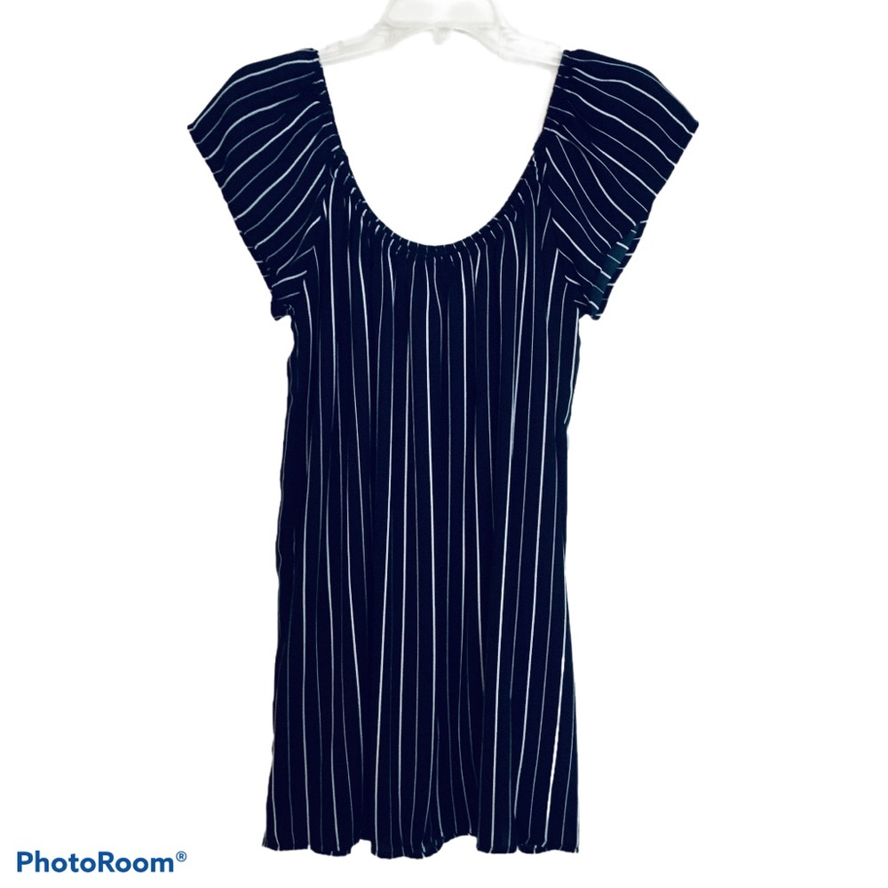 The Impeccable Pig Dress Navy White Stripe Small #162